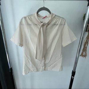 Vintage cream short sleeve button down shirt